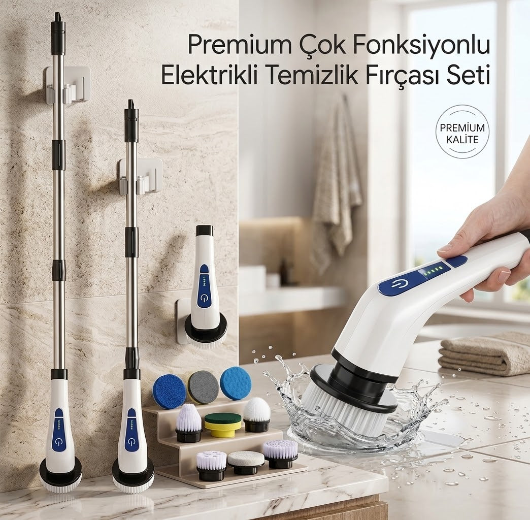 Lumièrea 9 Başlıklı Elektrikli Temizlik Fırçası